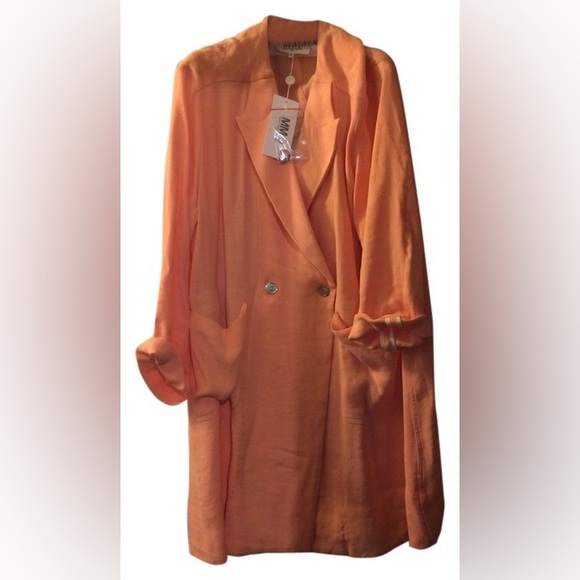 Maison Martin Margiela oversized linen blend duster/blazer in pink - Picture 7 of 7